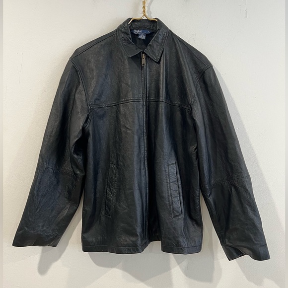 Polo Ralph LaurenVINTAGE. Blacklamb Leather Jacket L